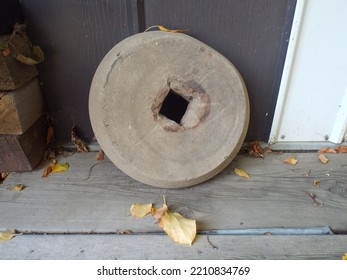 Vintage Grinding Stone Close Up Photo