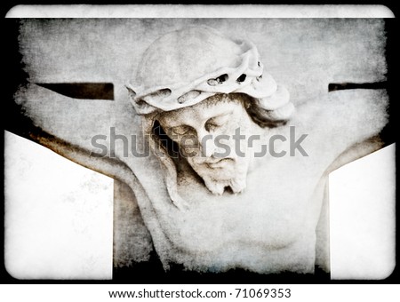 Vintage grunge image of the crucifixion of Jesus