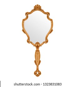 Vintage Hand Mirror Isolated On White