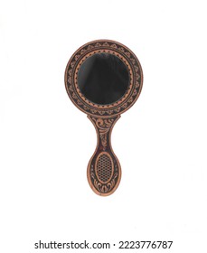 Vintage Hand Mirror Isolated On White Background