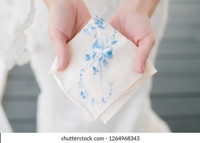 Vintage Handkerchief Held By Bride