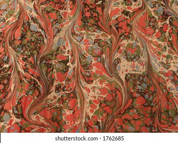 Vintage Handmade Ebru Marbled Paper