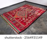 Vintage Handmade Wool Boujaad Area Rug Moroccan Living Room Soft Berber Boujad Carpet Boho