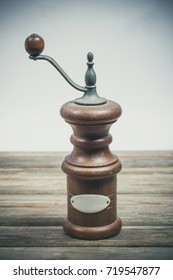 Vintage handmilled coffee grinder on the table