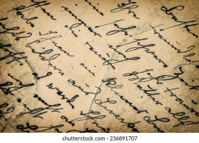 vintage handwriting. manuscript. grunge aged paper background with vignette - Shutterstock ID 236891707