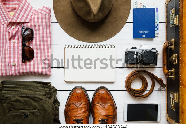 Vintage Hipster Clothes Shoes Hat Smartphone Stock Photo Edit Now