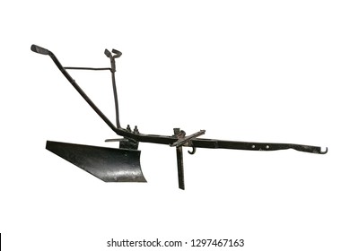 Vintage Horse Plow Isolated On White Background