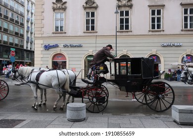 vintage horse-drawn carriage, Vienna, Austria, 2019
