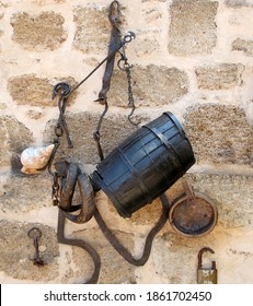 Vintage Household Utensils Put To Attract Tourists In A Tavern In The Old Town Of Rhodes. Rhodes, Greece