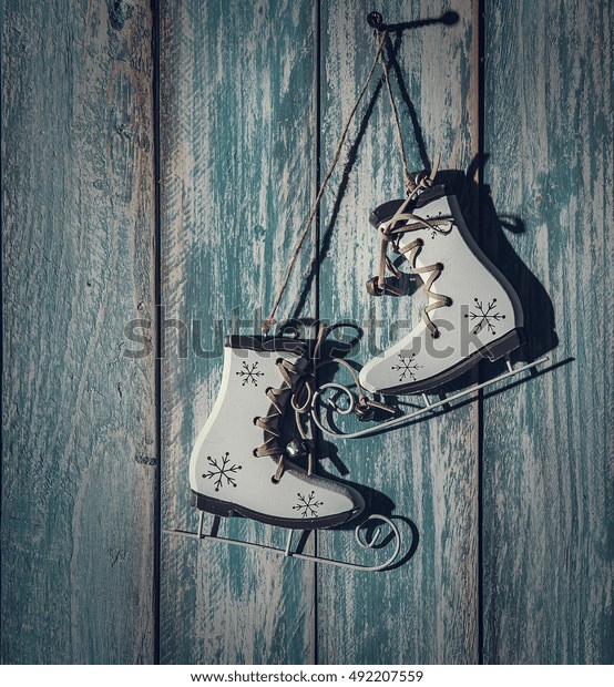 Vintage Ice Skates Christmas Tree Decoration Stock Photo Edit Now