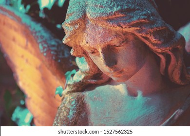 Vintage Image Of An Angel. Retro Stylized. 
