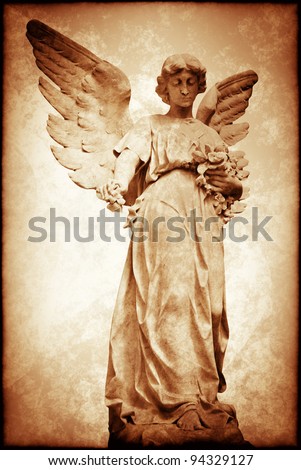 Vintage image of a beautiful angel's statue
