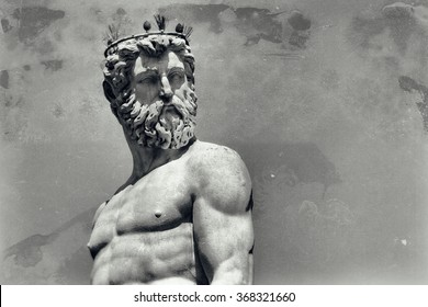  Vintage Image Of Neptune, God Of Freshwater And The Sea In Roman Religion