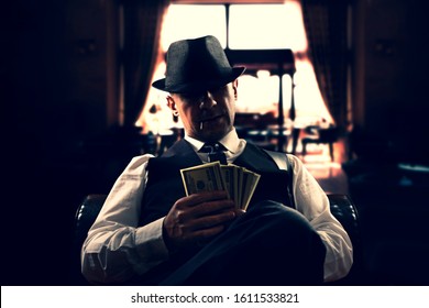 vintage Italian mafia gangster in 1930's in New York