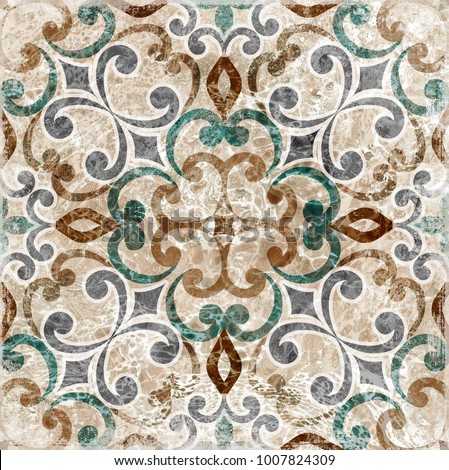 Vintage Italian tile with Moroccan pattern