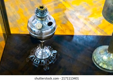 Vintage Kerosene Lamp On The Table