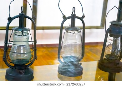 Vintage Kerosene Lamp On The Table