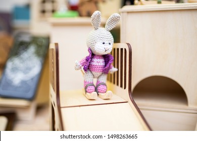 Vintage Knitted Bunny On The Slopes