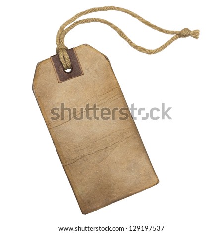 Vintage label with string, isolated on the white background.