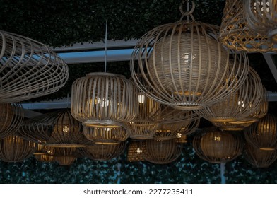 Vintage lamps hanging in the ceiling