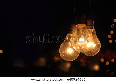 Vintage lamps on dark background for presentation