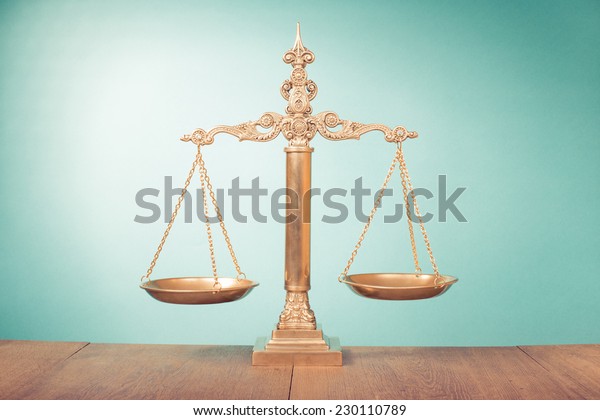 Vintage Law Scales Symbol Justice Stock Photo 230110789 | Shutterstock