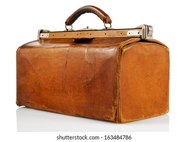 Vintage Leather Doctor Case Isolated