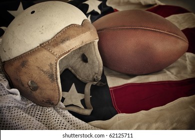 Vintage Leather Football Helmet background
