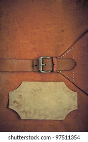 Vintage leather textured background with paper frame