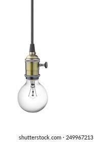 Vintage Light Bulb Isolated On White Background