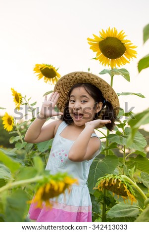 Similar – Image, Stock Photo Sunny woman with sunflower