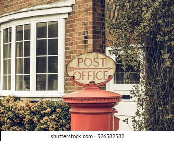 Vintage Looking Old Post Office Sign In England, UK