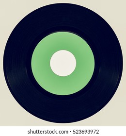 Vintage looking Vinyl record vintage analog music recording medium