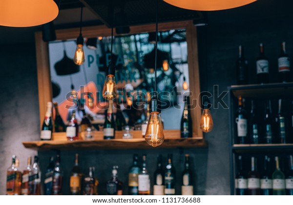 Vintage Luxury Interior Lighting Decor Cafe Royalty Free