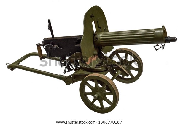 Vintage Machine Gun On Wheels Since Stock Photo 1308970189 