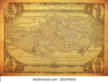 vintage map of the world 1602 