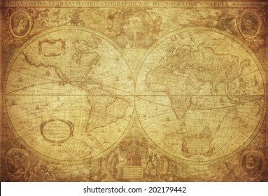 vintage map of the world 1630 