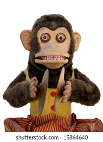 Vintage Mechanical Monkey Toy With Cymbal, Upper Body