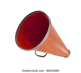 Vintage megaphone from the 1920's isolated on white.