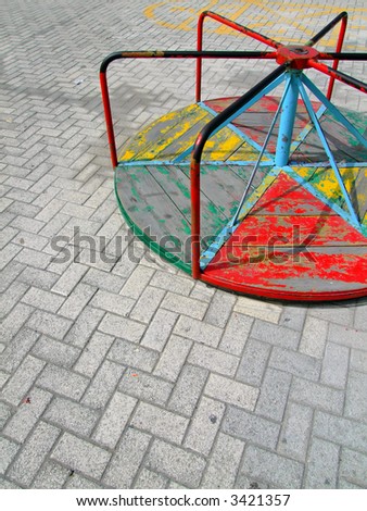 Vintage merry-go-round at deserted playground in Malta