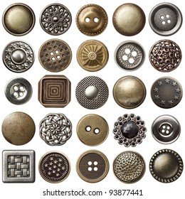 Vintage metal sewing buttons collection - Shutterstock ID 93877441