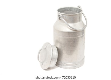 A Vintage Milk Can Isolated On White