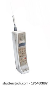 vintage mobile phone Isolated on white background.