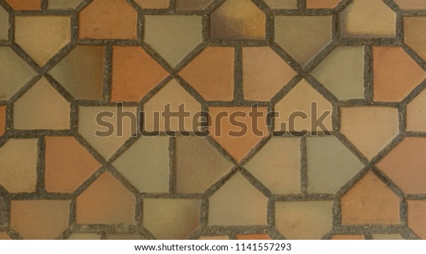 Vintage Mosaic Fireplace Hearth Ceramic Tiles Stock Photo Edit