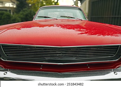 Vintage muscle car close up  - Powered by Shutterstock