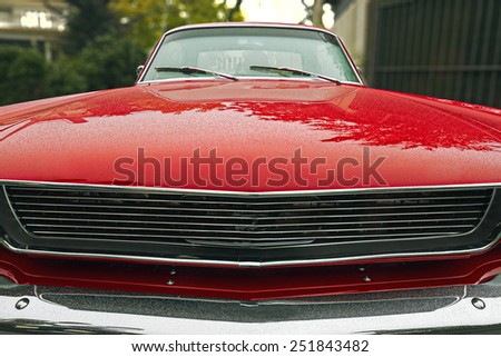 Vintage muscle car close up 
