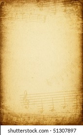 Vintage Music Paper Background.