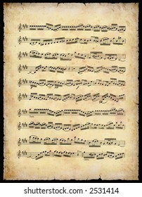 Vintage Music Sheet (With Clipping Path)