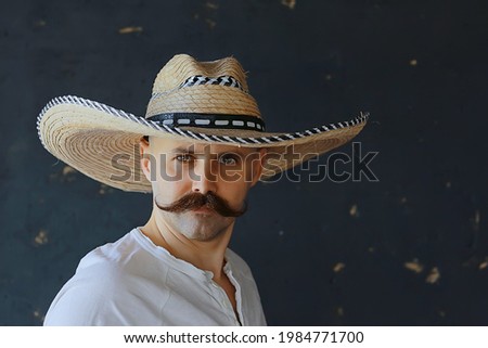 vintage mustache sambrero hat, mexican macho hat