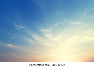 Vintage nature background with sky in sunset  - Shutterstock ID 282747992